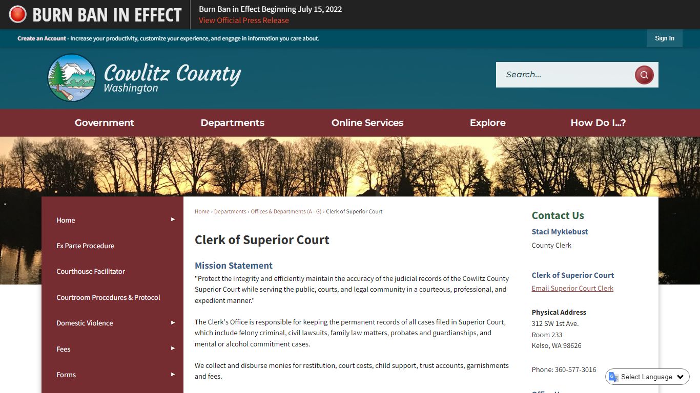 Clerk of Superior Court | Cowlitz County, WA - Official Website